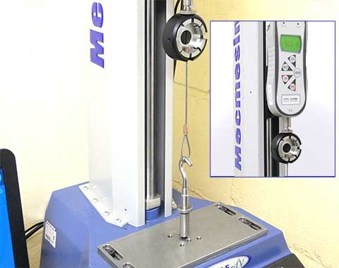 Versatile test stand and gauge enables quick strength testing of crimp joints